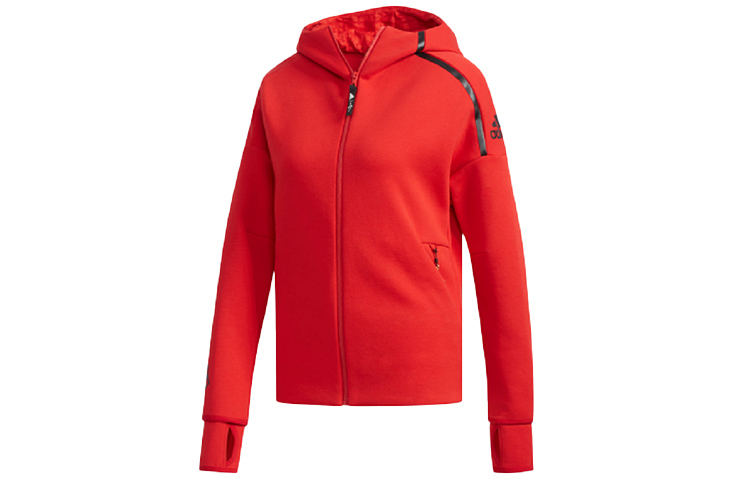 (Women) adidas Casual Sport Zip Hoodie Jacket Red EA2102