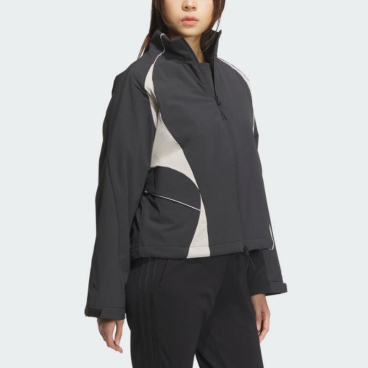 (Women) adidas Casual Sports Zip Jacket Carbon Black/Bright White JY8062 圖 3