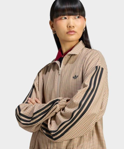 Purchase (Women) adidas Check Track Top - Crystalline Linen: Aura Coffee LE8307