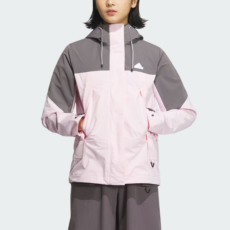 Shop (W) adidas City Escape 3-In-1 Jaket Fleece Pink Wanita JE8588