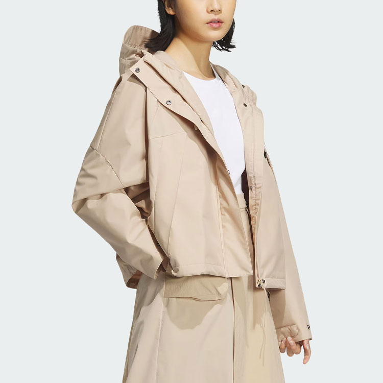 Purchase (Women) adidas City Escape Woven Jacket Casual Hooded Coat - Magic Light Brown JE8591