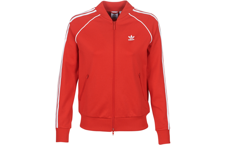(Women) adidas Classic Colorblock 3-Stripes Track Jacket Red FM3313
