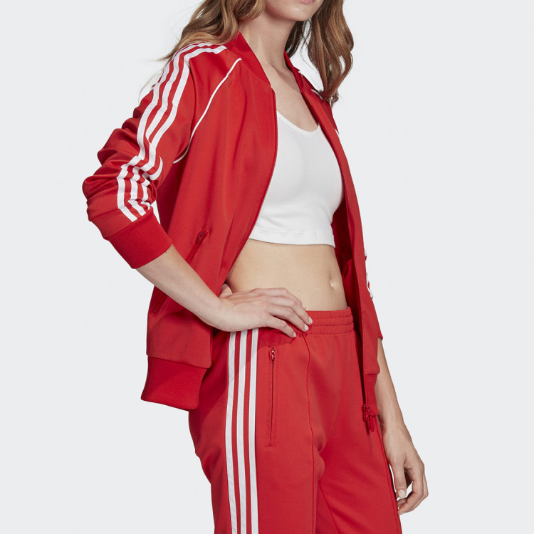 (Women) adidas Classic Colorblock 3-Stripes Track Jacket Red FM3313 圖 4