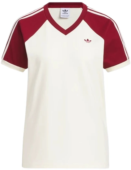 women-adidas-classic-raglan-sleeve-t-shirt-cream-maroon-ke-6163