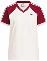(Women) adidas Classic Raglan Sleeve T-Shirt Cream/Maroon KE6163 (Women) adidas Classic Raglan Sleeve T-Shirt Cream/Maroon KE6163