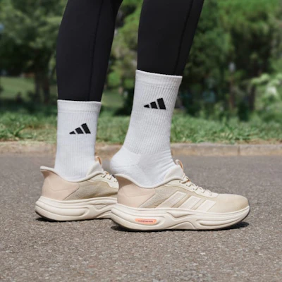 (W) adidas Cloudfoam 緩震 Rapidfit 鞋款 夢幻白/活力橘/純橘 KK3477 3