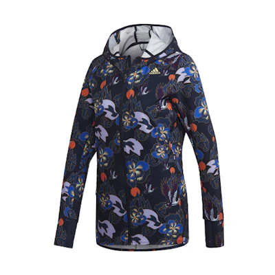 (Women) adidas CNY Own The Run Floral Soft Shell Hoodie Jacket Multicolor GE5831