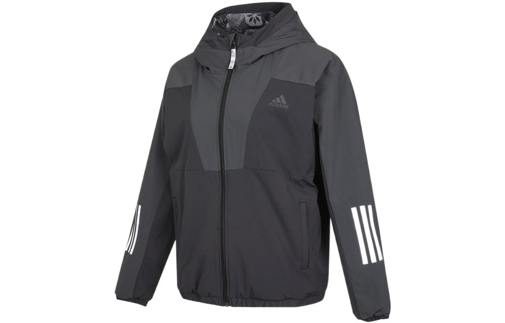 (Women) adidas CNY Reversible Sports Hooded Jacket Black HC2801 圖 2
