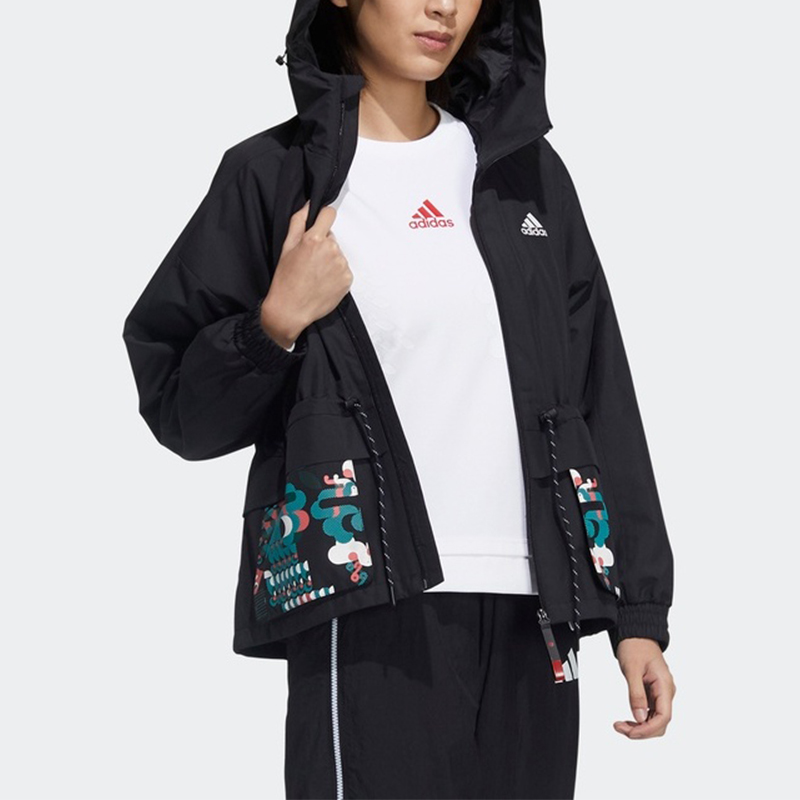 (Women) adidas CNY Training Woven Hooded Jacket Black GP0624 圖 6