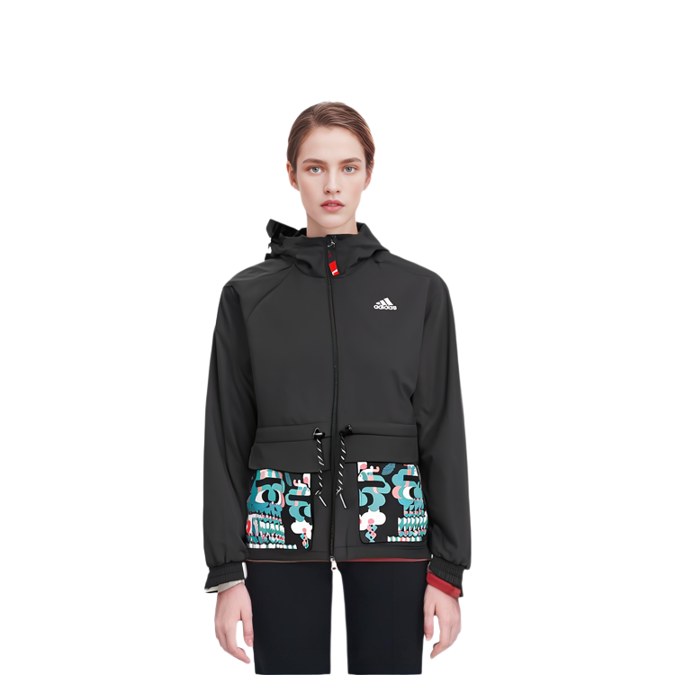 (Women) adidas CNY Training Woven Hooded Jacket Black GP0624 圖 7