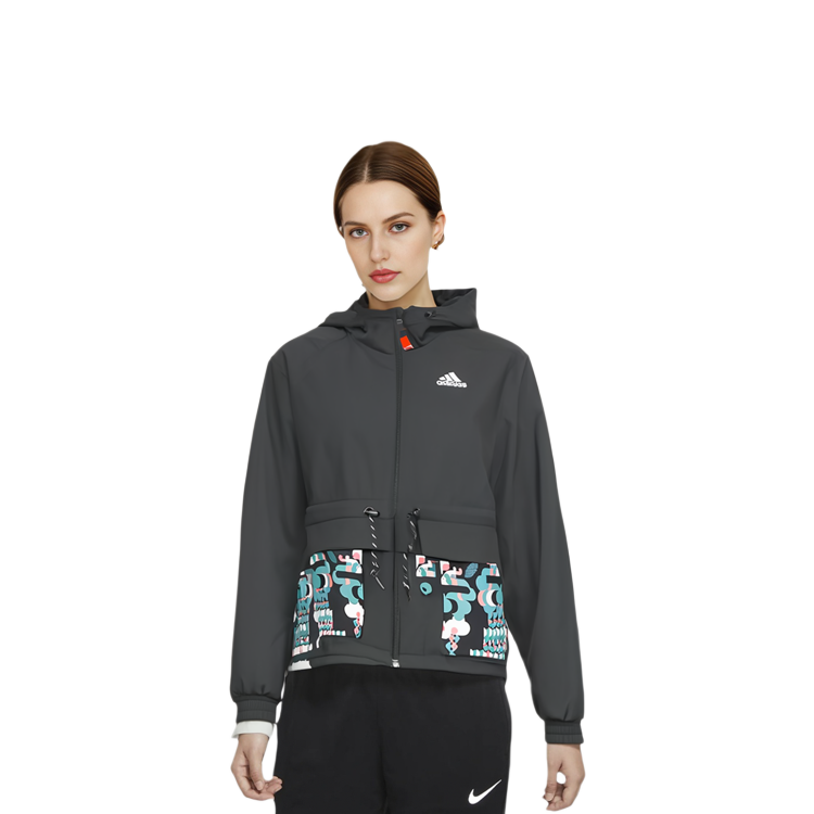 (Women) adidas CNY Training Woven Hooded Jacket Black GP0624 圖 8