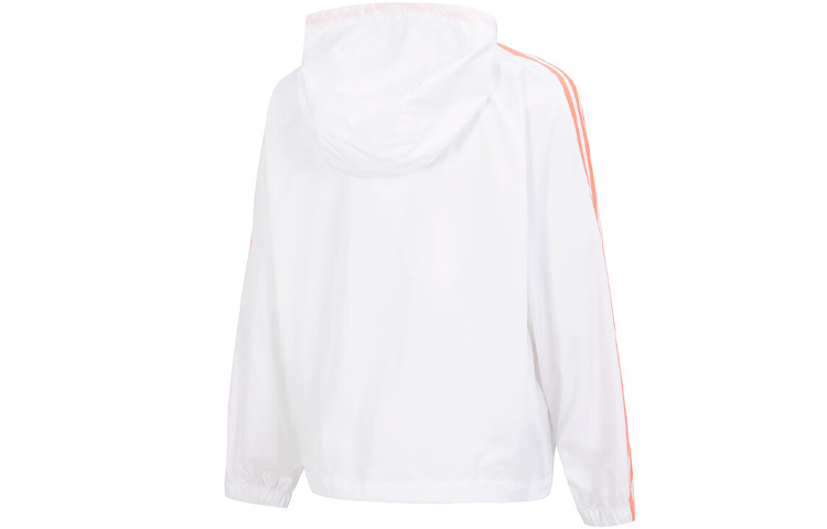 (Women) adidas Colorblock Striped Drawstring Hooded Jacket White HT8752 圖 3