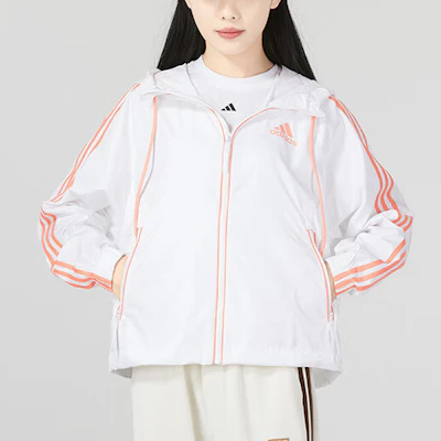 (W) 阿迪达斯拼色条纹抽绳连帽夹克 白色 HT8752 Shop (W) 阿迪达斯拼色条纹抽绳连帽夹克 白色 HT8752