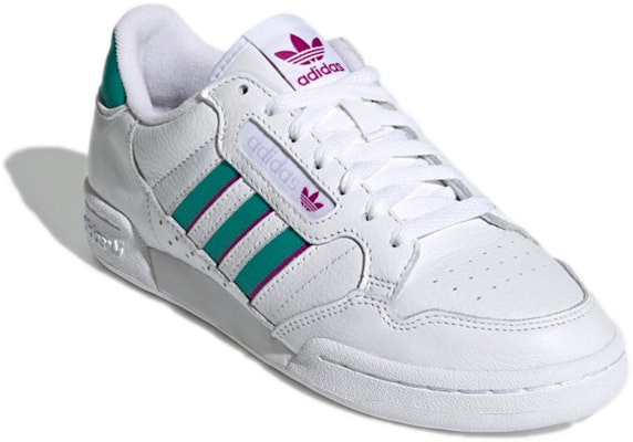 (女款)adidas Continental 80 Stripes '白色 荣耀绿色 紫红色' H04020 Lookbook (女款)adidas Continental 80 Stripes '白色 荣耀绿色 紫红色' H04020