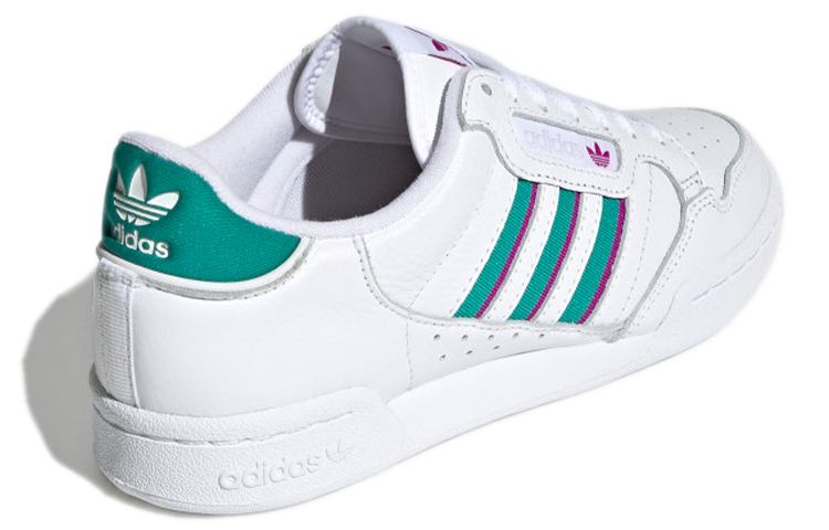 Shop （女款）adidas Continental 80 Stripes '白色 荣耀绿色 紫红色' H04020
