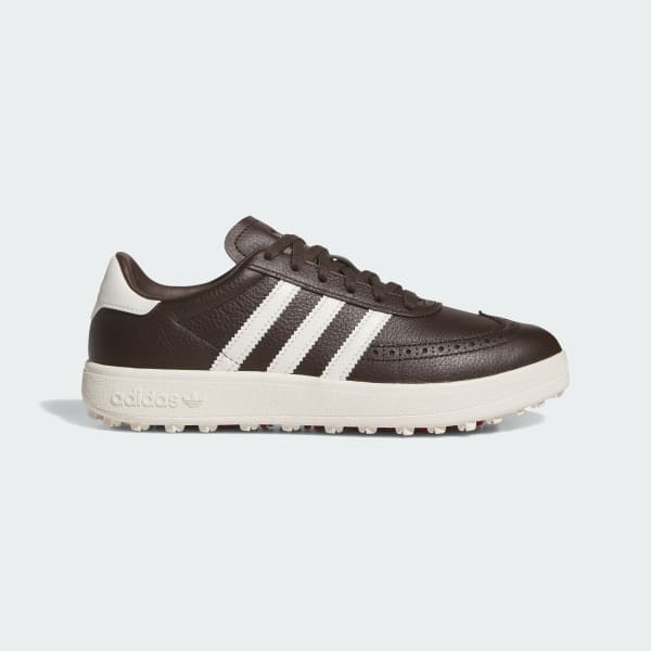 (W) Adidas CoSkup Spikeless Golf Shoes Dark Brown/Off White/Better Scarlet
