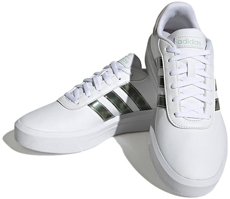 (Women) adidas Court Platform 'White Linen Green' HP9434 Lookbook (Women) adidas Court Platform 'White Linen Green' HP9434