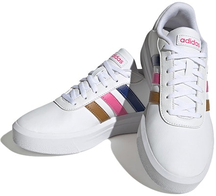 (W) adidas Court Platform 'Putih Ungu Merah Muda Coklat' HP9429 Lookbook (W) adidas Court Platform 'Putih Ungu Merah Muda Coklat' HP9429