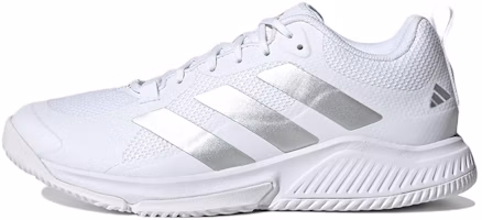 (Women) adidas Court Team Bounce 2.0 'White Silver Metallic' HR1235 (Women) adidas Court Team Bounce 2.0 'White Silver Metallic' HR1235