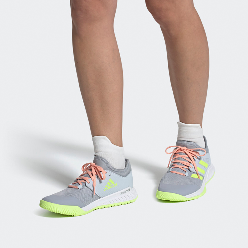 Sizing (W) adidas Court Team Bounce Indoor ''Grigio Giallo Bianco'' FX1803
