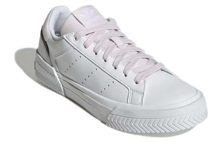 Lookbook adidas originals Court Tourino 耐磨輕便 低幫休閒板鞋 女款 粉白