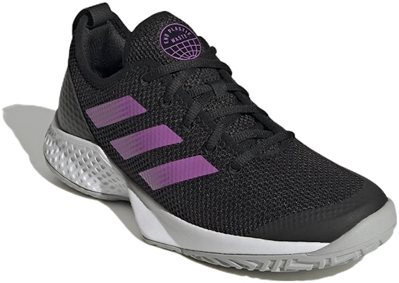 (Women) adidas Courtflash 'Black Purple' GW6263 Lookbook (Women) adidas Courtflash 'Black Purple' GW6263