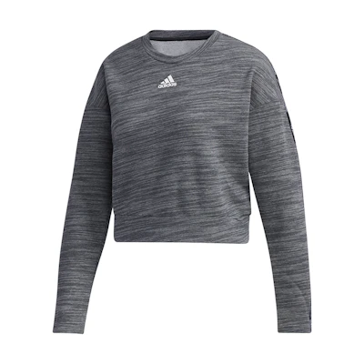 (Women) adidas Cropped Crewneck Sweatshirt Deep Gray GE1131