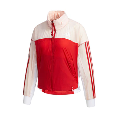 (Women) adidas CVA WB Retro Colorblock Track Jacket Red Pink Mix GF0130