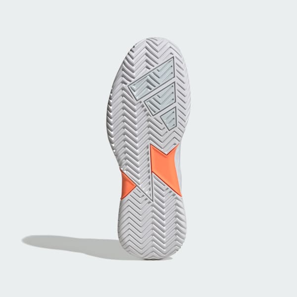 Lookbook (W) アディダス ディファイアント スピード 2 テニスシューズ クラウドホワイト/ハローブルー/ビームオレンジ JR1785