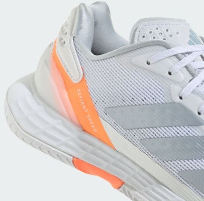 (W) アディダス ディファイアント スピード 2 テニスシューズ クラウドホワイト/ハローブルー/ビームオレンジ JR1785 1