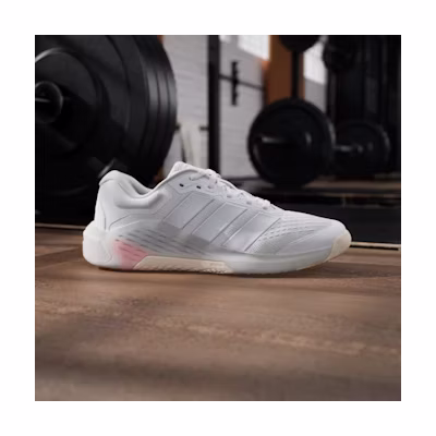 (W) Adidas Dropset 4 Training Sneakers Cloud White/Silver Metallic/Lucid Orange