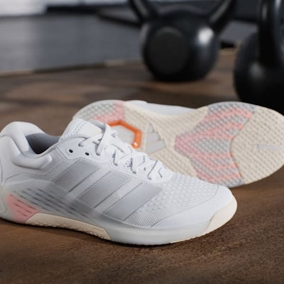 (W) Adidas Dropset 4 Sepatu Training Putih/Perak Metalik/Lucid Orange JR4666 3