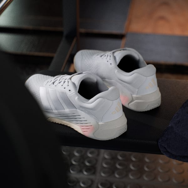 Details for (W) Adidas Dropset 4 Sepatu Training Putih/Perak Metalik/Lucid Orange JR4666