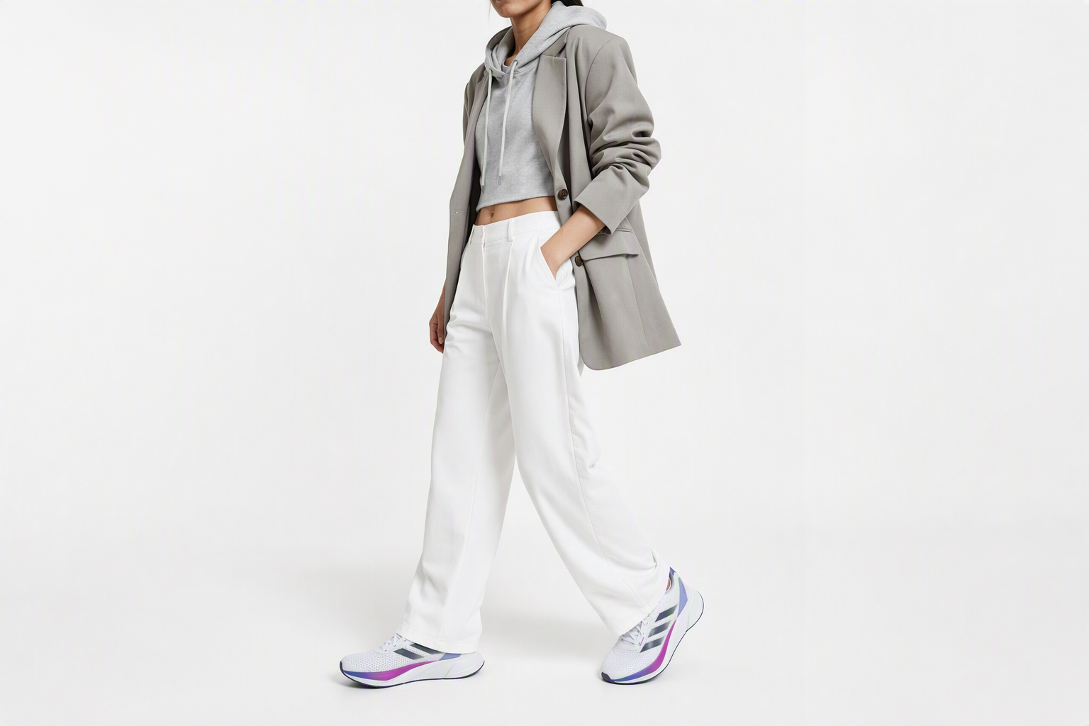 Order (W) adidas Duramo SL 跑鞋 白色/復刻墨水藍/紫色閃耀 IF9473