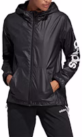 (Women) adidas E Lin Windbreaker Logo Print Hoodie Jacket - Black DP2408 (Women) adidas E Lin Windbreaker Logo Print Hoodie Jacket - Black DP2408