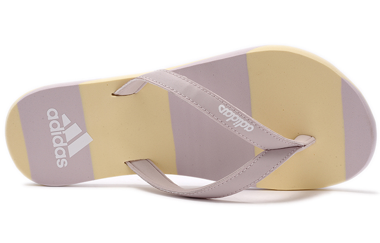 (W) adidas Eezay Striped Slides 'Purple Yellow' 圖 4