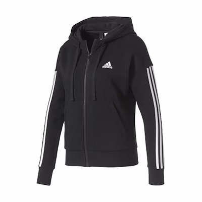 (Women) adidas ESS 3-Stripes Training Running Hoodie Jacket - Black S97059
