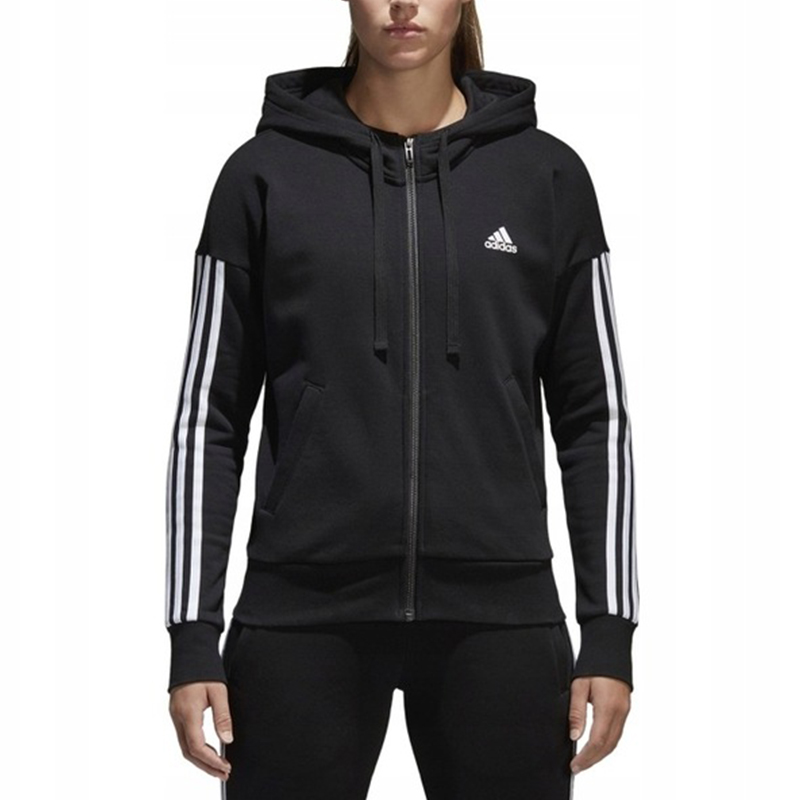 (Women) adidas ESS 3-Stripes Training Running Hoodie Jacket - Black S97059 圖 4