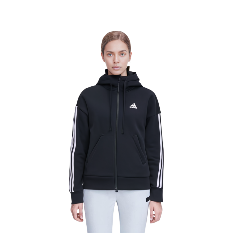 (Women) adidas ESS 3-Stripes Training Running Hoodie Jacket - Black S97059 圖 7