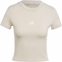 (Women) adidas Essentials 3-Stripes Slim Fit Cropped Tee Miracle Clay Brown/White JE1247