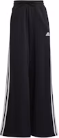 (Women) adidas Essentials 3-Stripes Wide Leg French Terry Pants Black Retro Style HZ5747 (Women) adidas Essentials 3-Stripes Wide Leg French Terry Pants Black Retro Style HZ5747