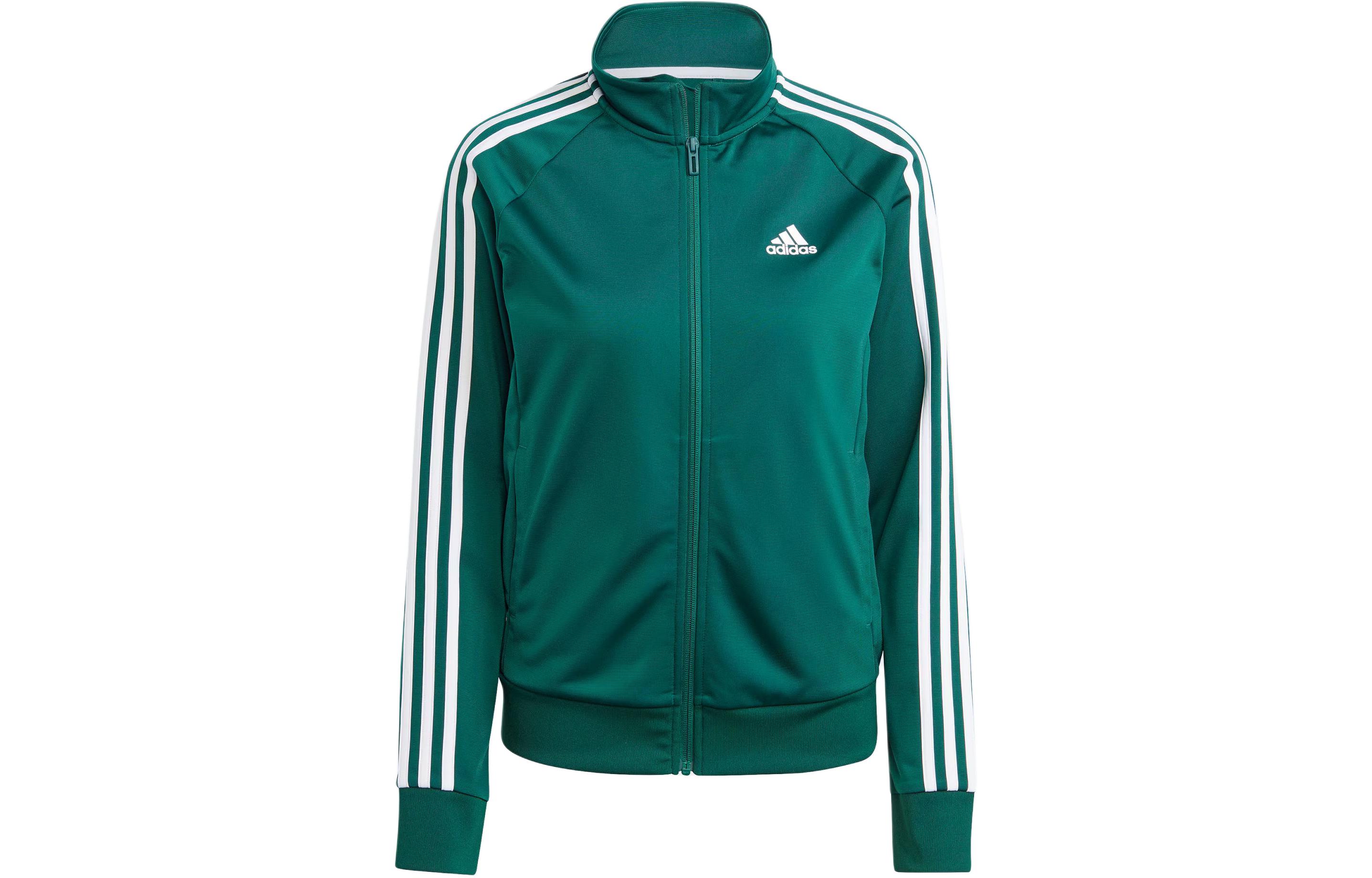(Women) adidas ESSENTIALS Primegreen Retro Track Jacket Forest Green 3-Stripes Design IM2821