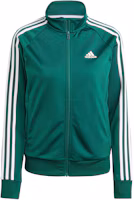(Women) adidas ESSENTIALS Primegreen Retro Track Jacket Forest Green 3-Stripes Design IM2821 (Women) adidas ESSENTIALS Primegreen Retro Track Jacket Forest Green 3-Stripes Design IM2821