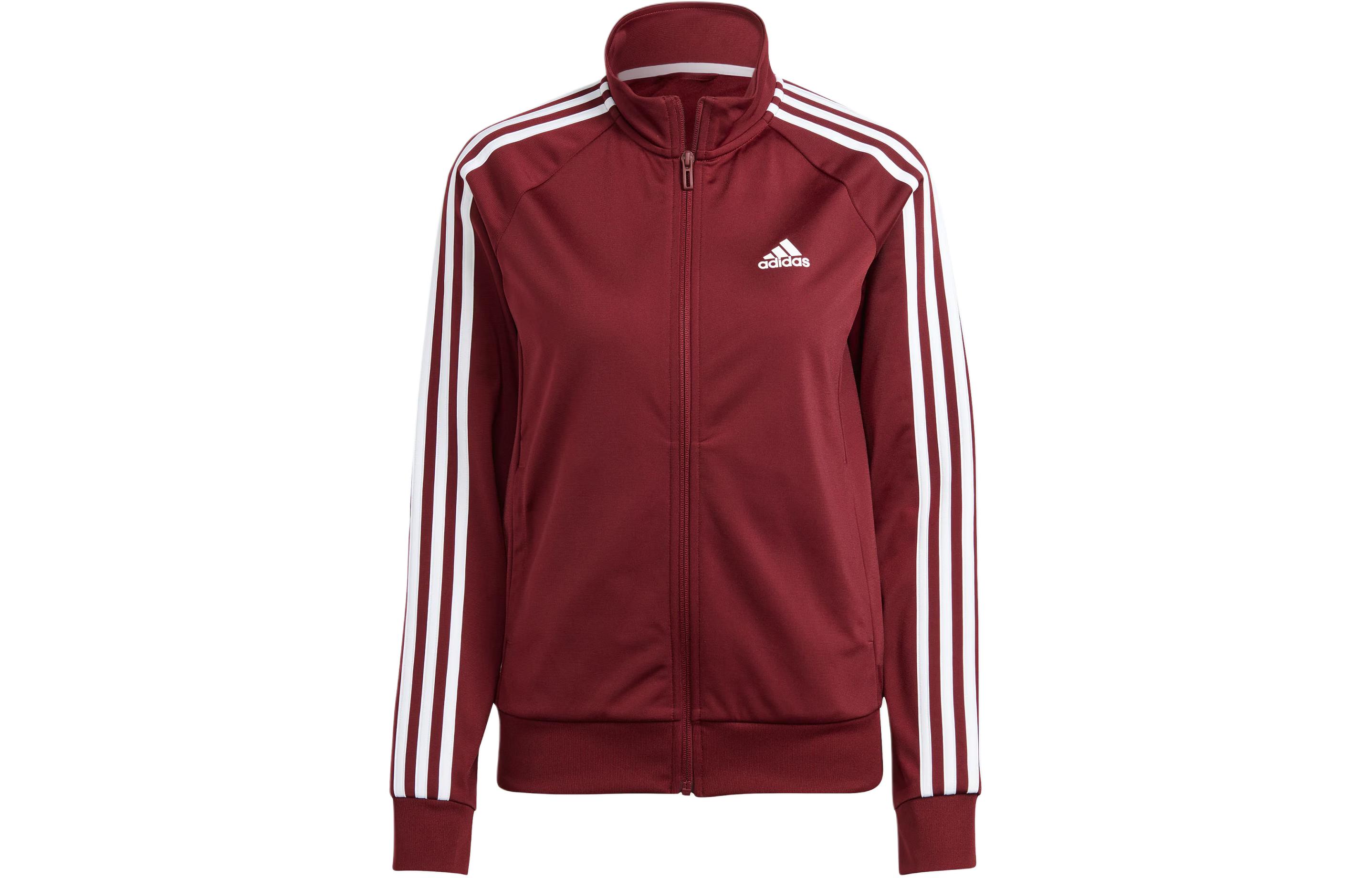 (Women) adidas ESSENTIALS Primegreen Track Jacket - Maroon Colorblock Design IM2827