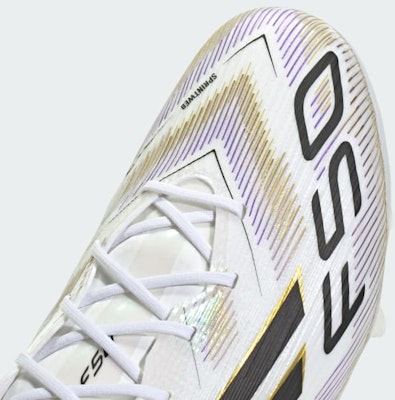 (W) Adidas F50 Elite Botas de Fútbol Blanco/Negro/Dorado para Césped Artificial JR1693 1