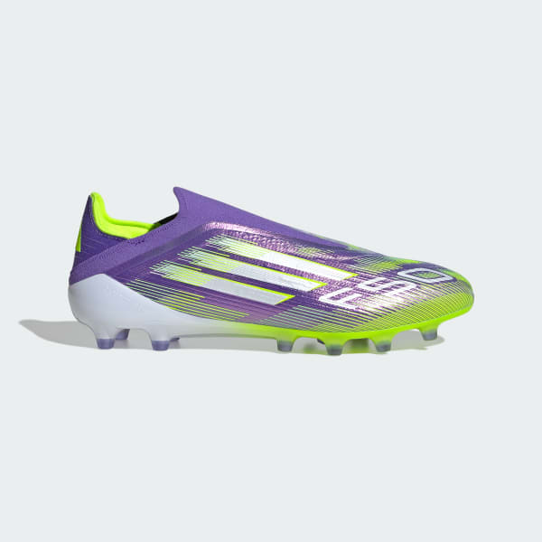 Order Adidas F50 Elite Laceless AG Soccer Cleats Purple Rush/Cloud White/Lucid Lemon JR5364