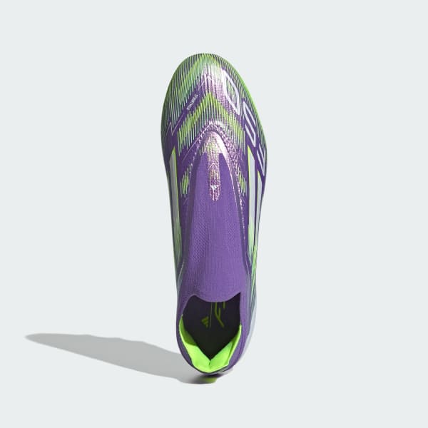 Lookbook Adidas F50 Elite Laceless AG Soccer Cleats Purple Rush/Cloud White/Lucid Lemon JR5364