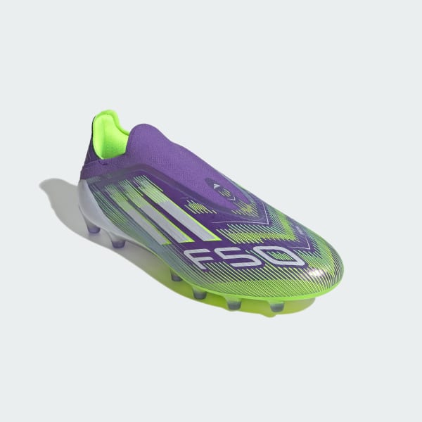 Purchase Adidas F50 Elite Laceless AG Soccer Cleats Purple Rush/Cloud White/Lucid Lemon JR5364