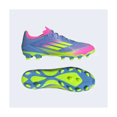(W) Adidas F50 League MG Football Cleats Blue Fusion/Lucid Lemon/Lucid Pink