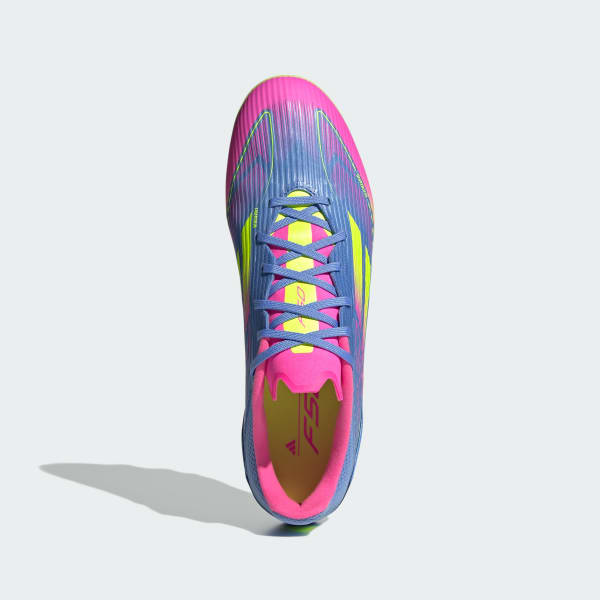 (W) Adidas F50 League MG Football Cleats Blue Fusion/Lucid Lemon/Lucid Pink 圖 3